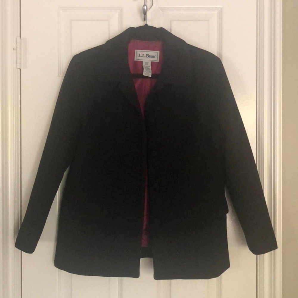 LL Bean Black Wool Jacket